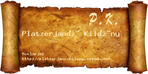 Platzerjanó Kilény névjegykártya